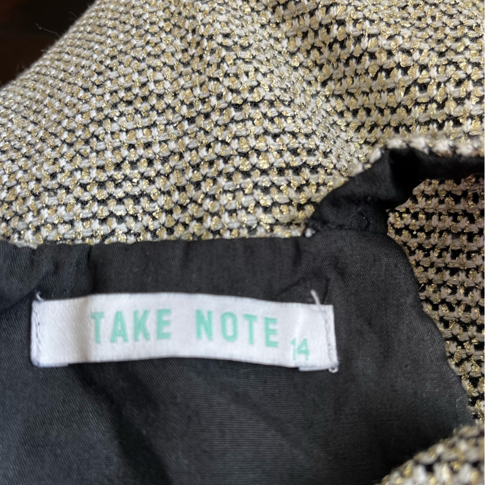 Take Note Metallic Tweed Ruffled Jumper; Size 14 - Picture 8 of 11